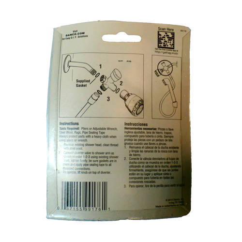 Danco Universal Shower Diverter Model 89176-Chrome - New Old Stock - Picture 2 of 2