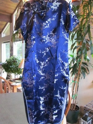 NWOT Vintage Mei Gui Girl's Blue & Silver  ASIAN Tunic Dress-14 Nice!