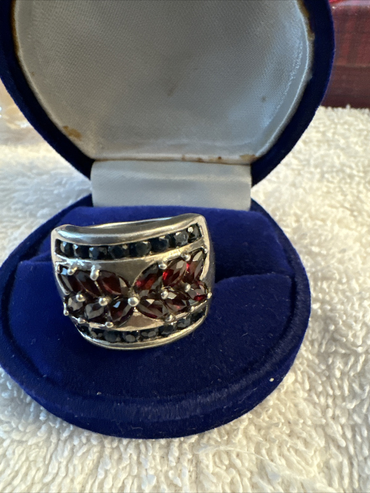 Missing Stone Sterling Silver Ruby Red Gemstone R… - image 2