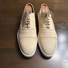 Allen Edmonds "PARK AVENUE" Leather Oxford Dress Sneakers 10.5 B Bone