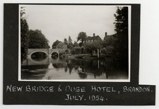 BRANDON Norfolk New Bridge & Ouse Hotel Vintage Photograph 1954