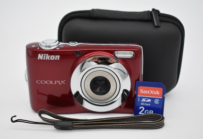 Nikon Coolpix L22 Red Digital Camera 12MP 3.6x Zoom - Bundle Fully
