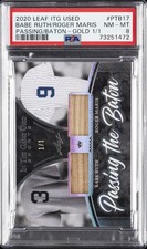 2020 LEAF IN THE GAME USED PASSING THE BATON BABE RUTH/ROGER MARIS 1/1 PSA 8