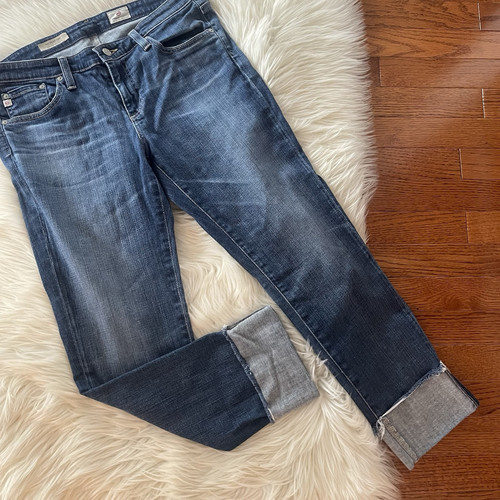 AG The Stevie Cuff Slim Straight Cuffed Jeans Size 31 Adriano Goldschmied