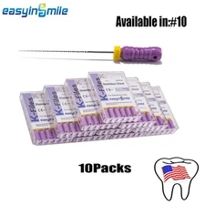 10pks Dental K-files Endo Root Canal Hand Use File #10 Stainless Steel 25mm