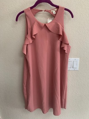 Francesca's Mi Ami Pink Lined Dress Size L NWT (List $29.98)