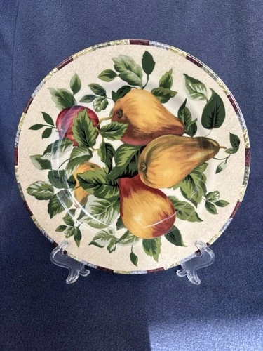 Oneida Sakura Sonoma 8” Ceramic Salad Plates Fruit Designs