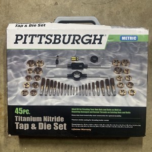 Pittsburgh 45Pc Titanium Nitride Metric Tap & Die Set 61410 - New