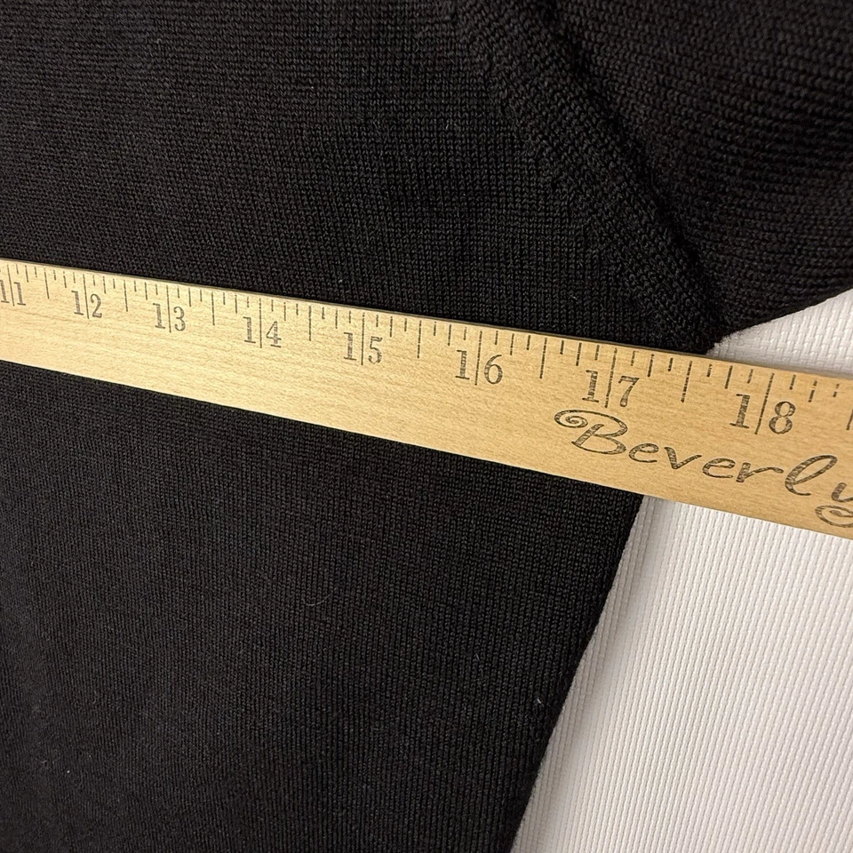 50s 60s Vtg Wool Sweater Coltalia Imports Berta/Jackie O' Dot Ring Collar Black - Image 3 of 4