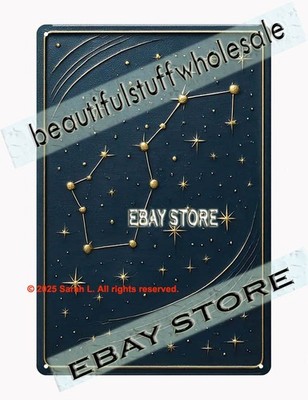 Night Sky Constellations Tin Sign Celestial Wall Art