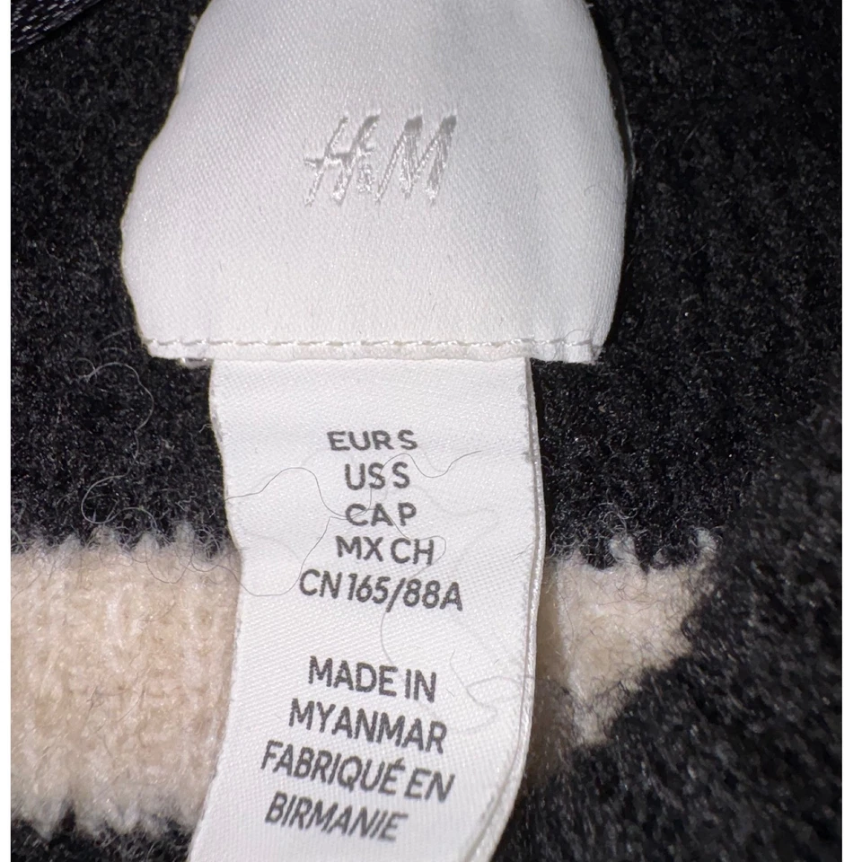 Suéter H&M Negro Blanco Tejido a Rayas Para Mujer S Acogedor Suave Acanalado Cuello Redondo Pullover Foto 3 de 4