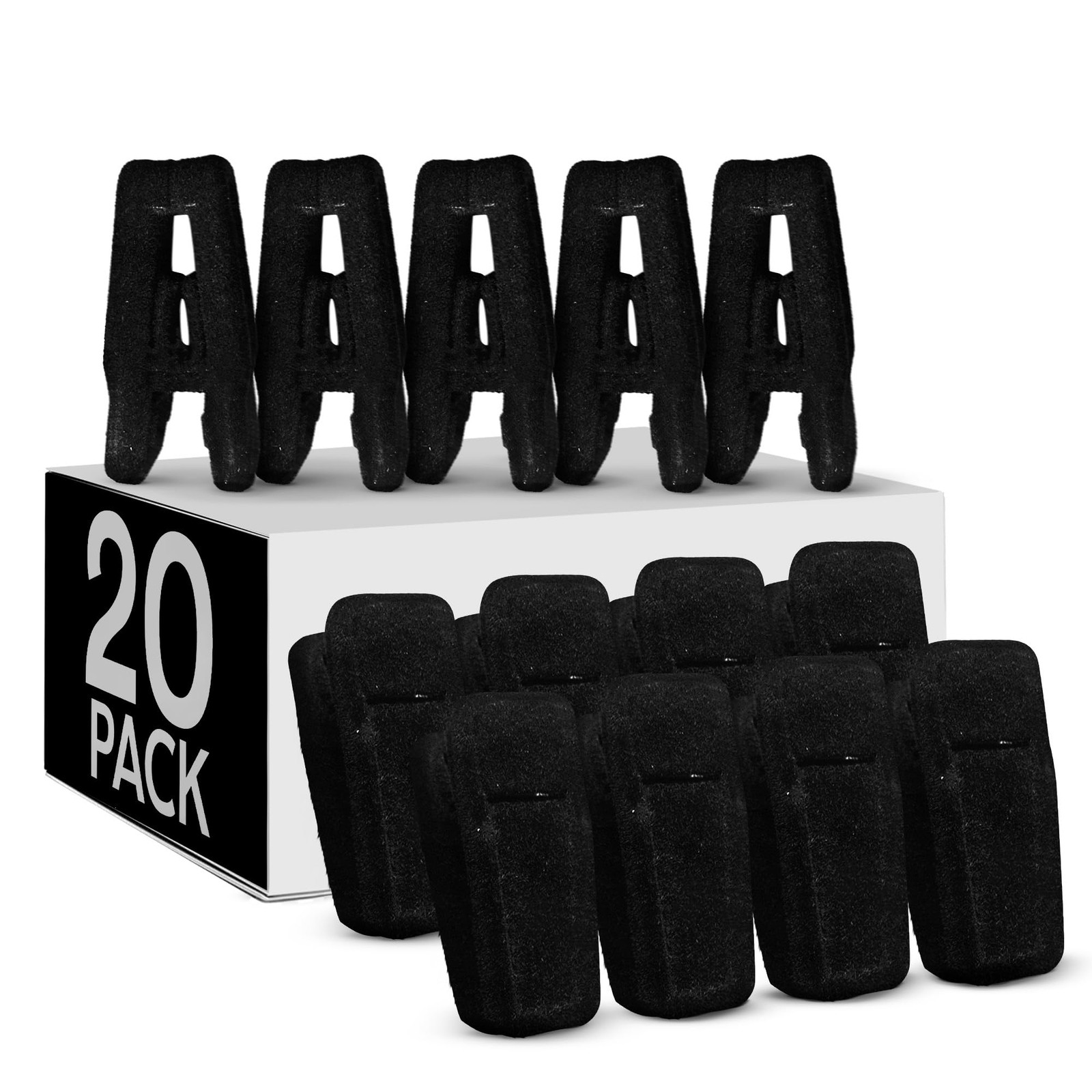 ALTRA Premium Velluto Appendiabiti Clip Nero Confezione da 20 2 25" x 0 87" Antiscivolo Grip Feltro...