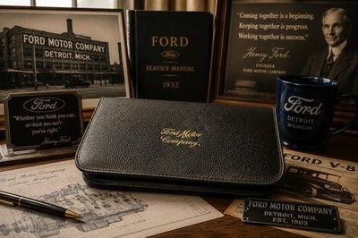 Vintage Ford Motor Company Executive Travel Golf Putter Set w/ Case Logo Balls