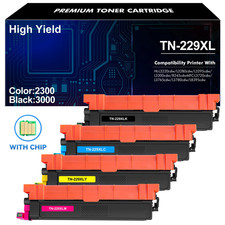 TN229XL 4 Pack BCMY High Yield Toner Cartridge Compatible Set for Brother new
