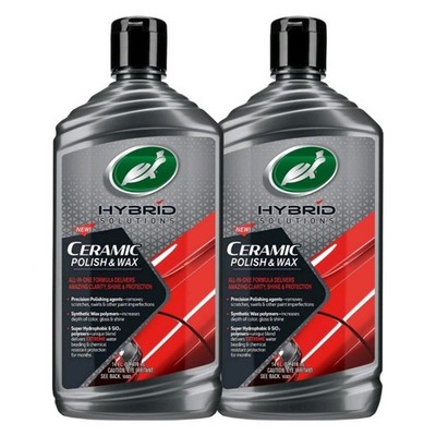 2 Pk Turtle Wax Hybrid Solutions Ceramic Polish & Wax 14oz Car Paint Protection
