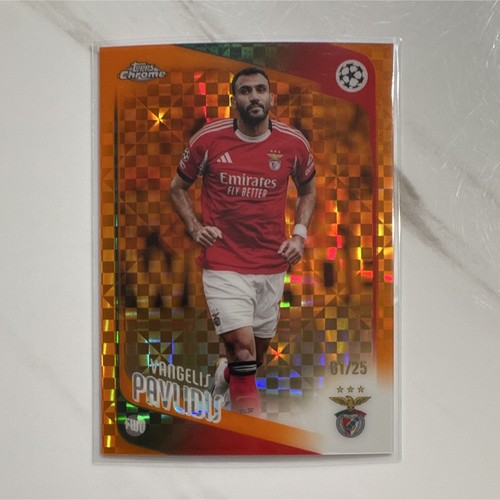 Topps Chrome 2025-26 Vangelis Pavlidis #34 SL Benfica Orange XFractor /25 UEFA