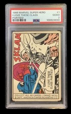 1966 super hero #1 captain america rc; 1st marvel card AND appearance ever PSA 3