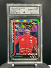 2025 Topps Chrome F1 Formula #122 Carlos Sainz Refractor ~GEM MINT PTA 10🔥