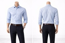 Egara Men  s Modern Fit Dress Shirt XXL Blue Long Sleeve Collared Button Down