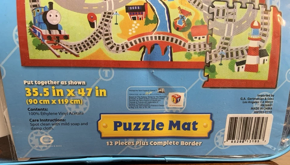 Big 2006 Thomas & Friends the Train 12 Piece Foam Floor Puzzle Mat 35.5 x 47 - Image 4 of 4