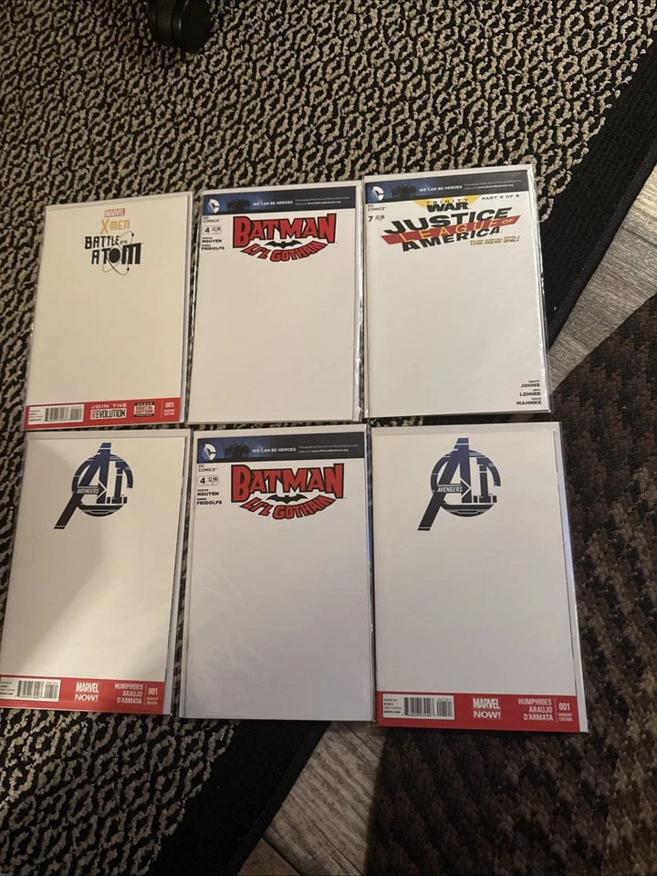 Lote de 36 histórias em quadrinhos capa variante esboço em branco quase perfeito DC Independente Marvel Novo - Imagem 2 de 4