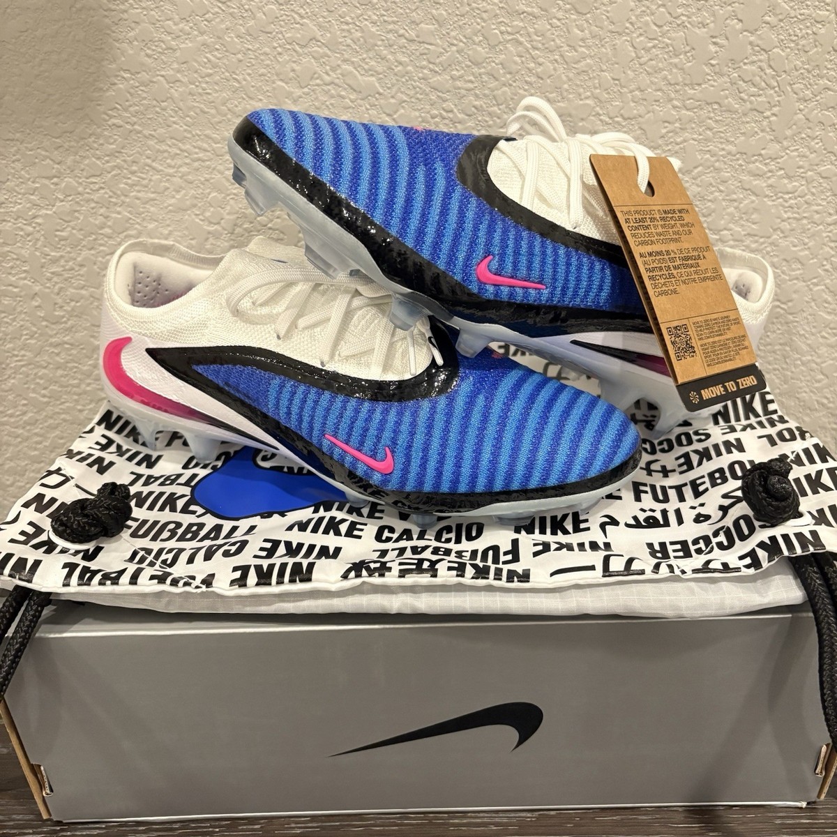 Men's Size 6 Nike Phantom 6 Low Elite Racer Blue White Pink Blast