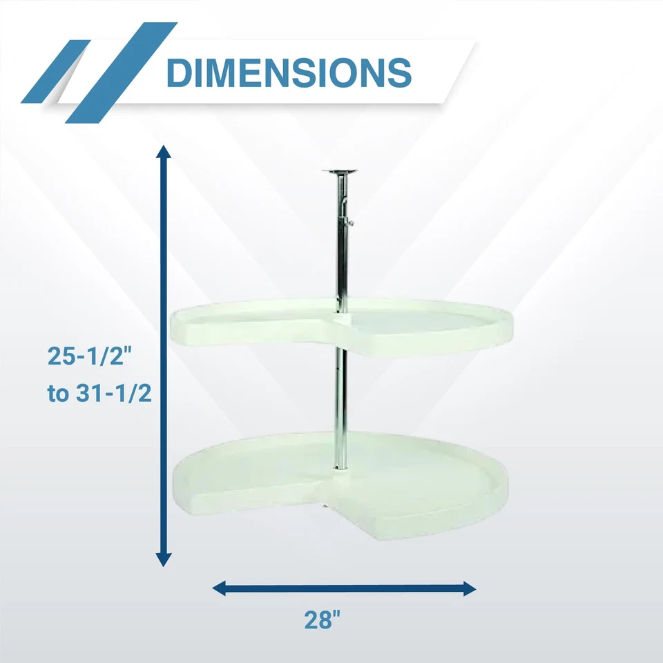 Corner Cabinet Lazy Susan, 2-Tier Lazy Susan for Cabinet, 28-Inch 360º Turnta... - Image 2 of 4