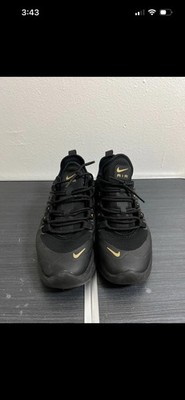 Nike Air Max Low Top Lace-Up Athletic Sneakers Black Gold Rubber Outsole