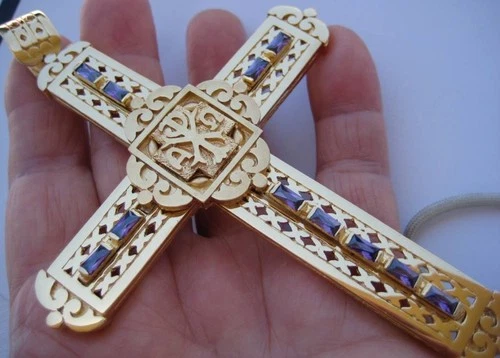 Pectoral Cross for Bishops and Priests - Gold plated over brass - 348