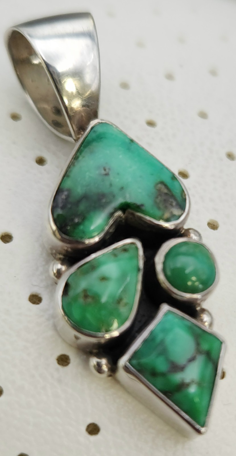 Turquoise Multi Stone Pendant Native American Ste… - image 6