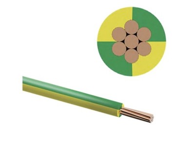 1,5m 6491X 10mm ERDE GRÜN / GELB ELEKTROKABEL ISOLIERTE LEITUNG PVC 