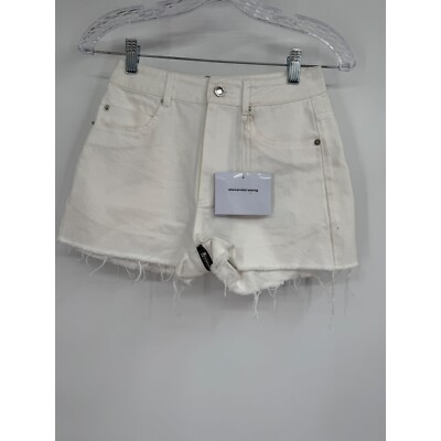 NWT Alexander Wang Bite Zip High Rise Jean Shorts Cut Off Off White Sz 27
