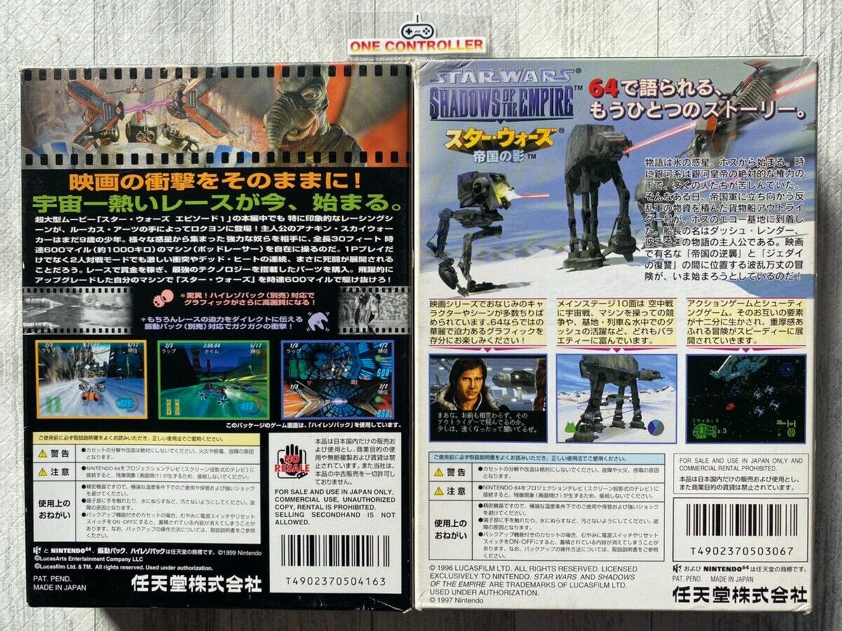 Nintendo 64 N64 STAR WARS Episode 1 Racer & Shadows of the Nintendo 64 N64 STAR WARS Episode 1 Racer & Shadows of the