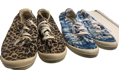 Time Tru Scrunch Back Sneakers Memory Foam Blue Tie Dye Sz9