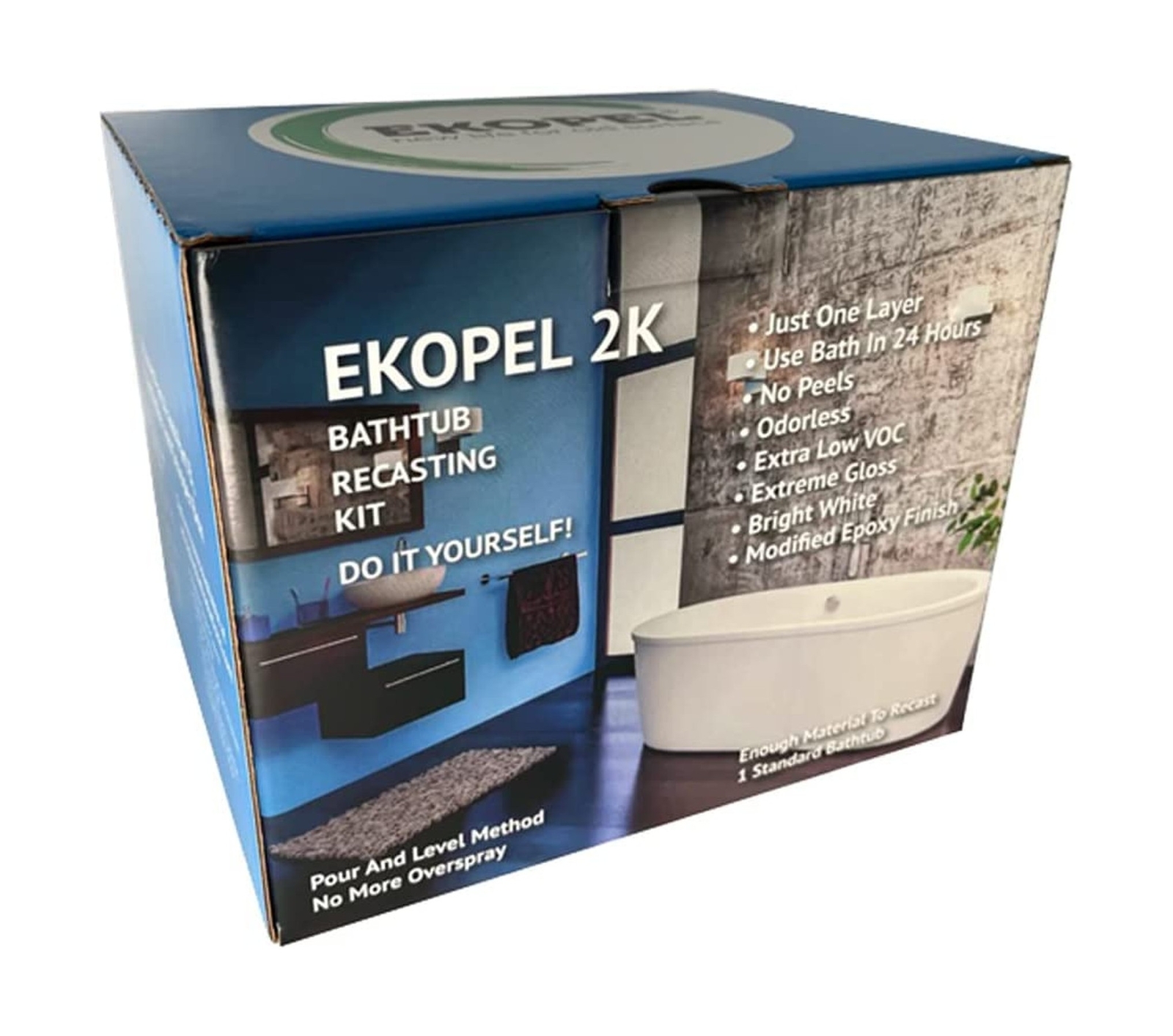 Ekopel 2K Bathtub Refinishing Kit Odorless DIY Sink and Tub Reglazing