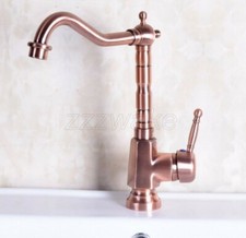 Antique Red Copper Swivel Kitchen Sink bathroom basin Mixer Tap Faucet znf253