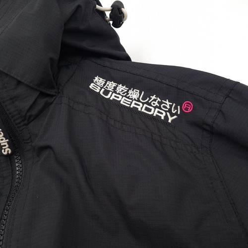 Superdry Casual Jacket Women Windcheater Black Hooded Ky8 Size XL - Picture 5 of 8