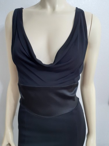 BEBE women dress made in USA size S black silk and polyester. mid calf. - Picture 2 of 9
