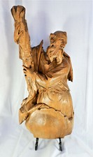 Large Antique German Wood Carved Santo Wall Hanging of St. Andrew 25”