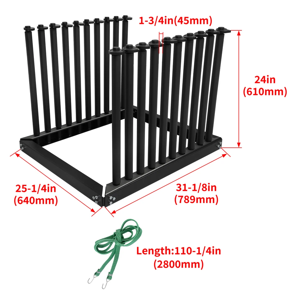 9 Lite Rack Windshield, Auto Glass Shop Transport Rack w/PVC Rubber Pad - Изображение 2 из 4