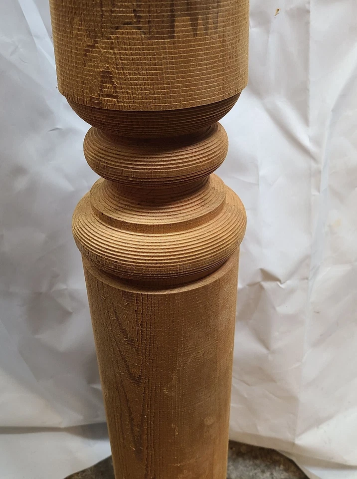 Cedar? Turned Newel Baluster Spindle Post 5x48 inches Round - Image 3 of 4
