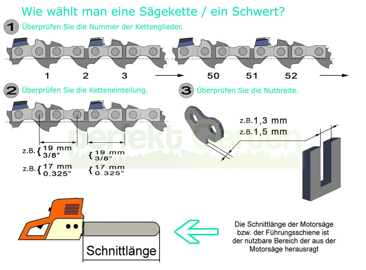 2 X Catena Per Sega 25 Cm Per Motosega Bituxx MS-18390 / Parkside