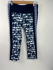 Gap Fit Sculpt Yoga Pants Navy with Abstract Geometric Print Womens Sz Small
