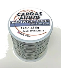 Cardas Audio Quad Eutectic Silver Solder 1lb Wire Roll - Rosin Flux 