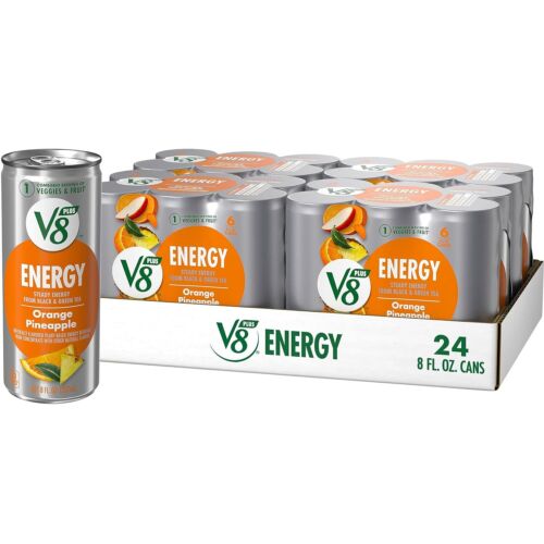 (24 Pack) V8 +ENERGY Orange Pineapple Energy Drink with Vegetable Juice, 8 Fl Oz - Picture 1 of 6