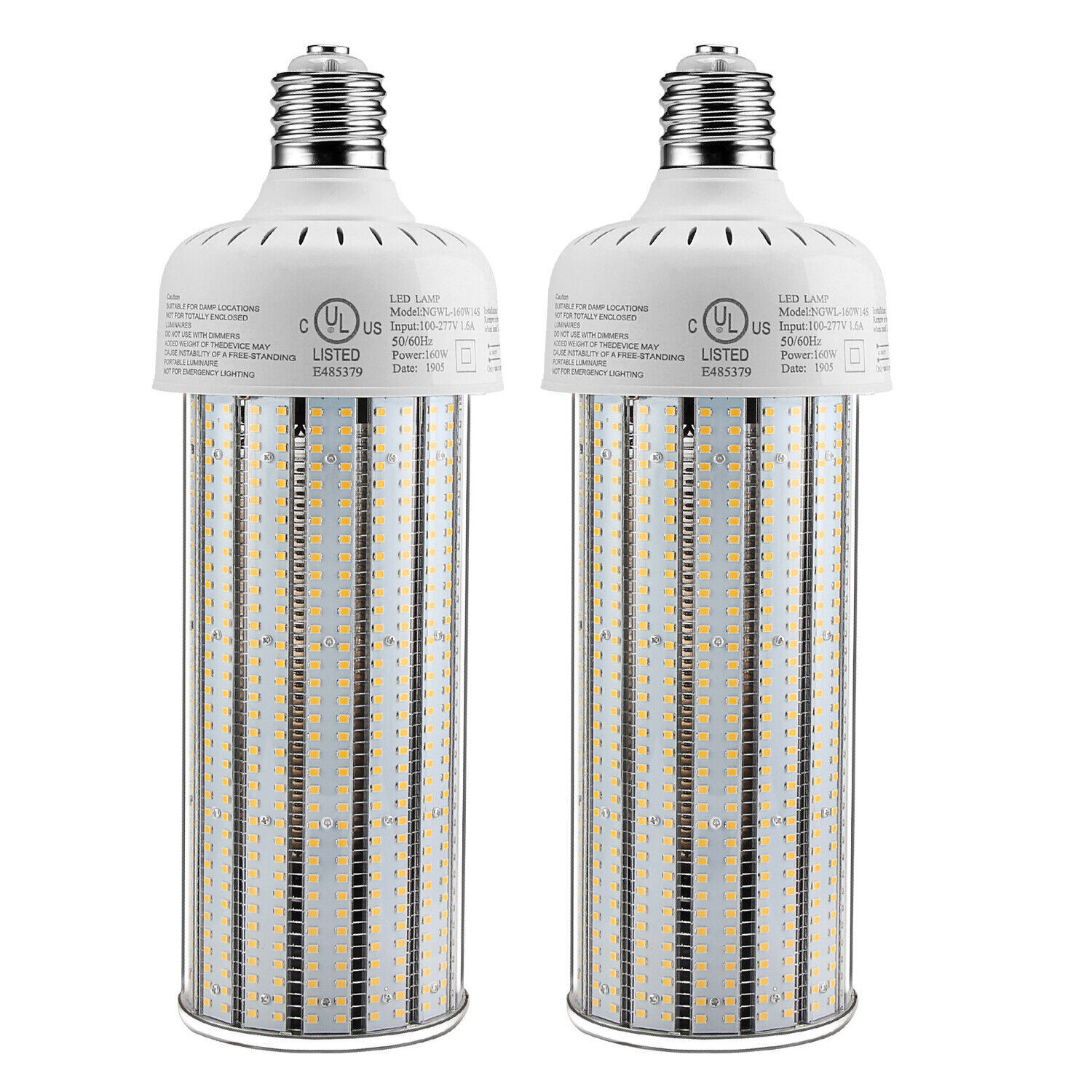 【2 PACK】160W LED Corn Bulb 6000K for Store Factory Workshop Open Fixture Light