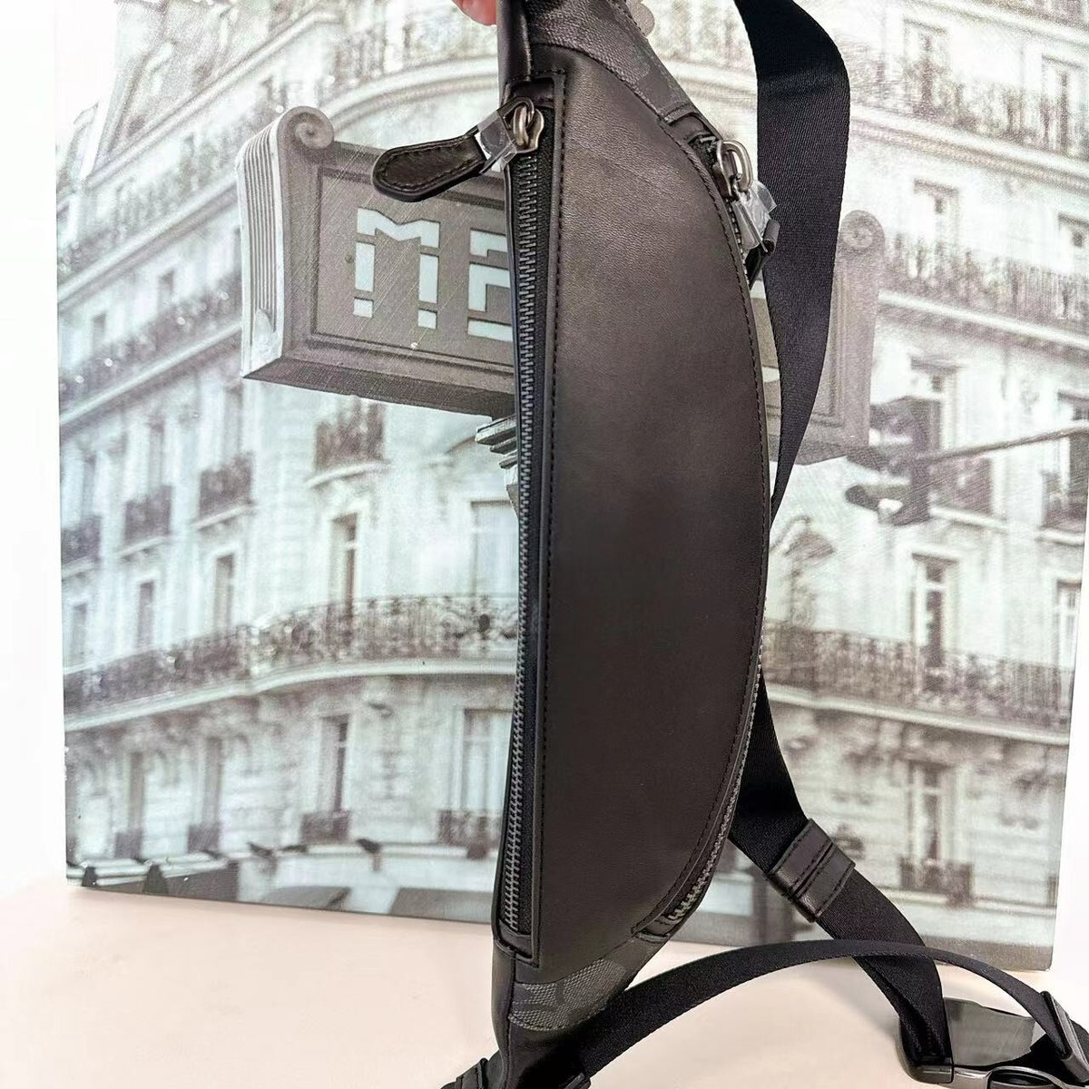 Coach 78777 Warren Belt Bag In Signature Canvas IN Black | eBay 