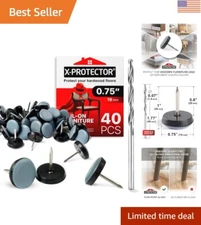 0.75" Grey Chair Leg Sliders - Heavy-Duty PTFE Floor Protectors for All Surfaces