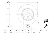 Bosch 2X Bremsscheibe Vorne Ø280 Mm FüR Smart Fortwo Cabrio 451 1.0 450 0.7 0.6