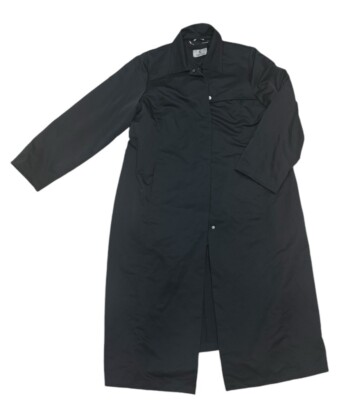 Marina Rinaldi Black Trench Coat Long Sz 16 Soprabito Italy Acetate Rayon Voyage